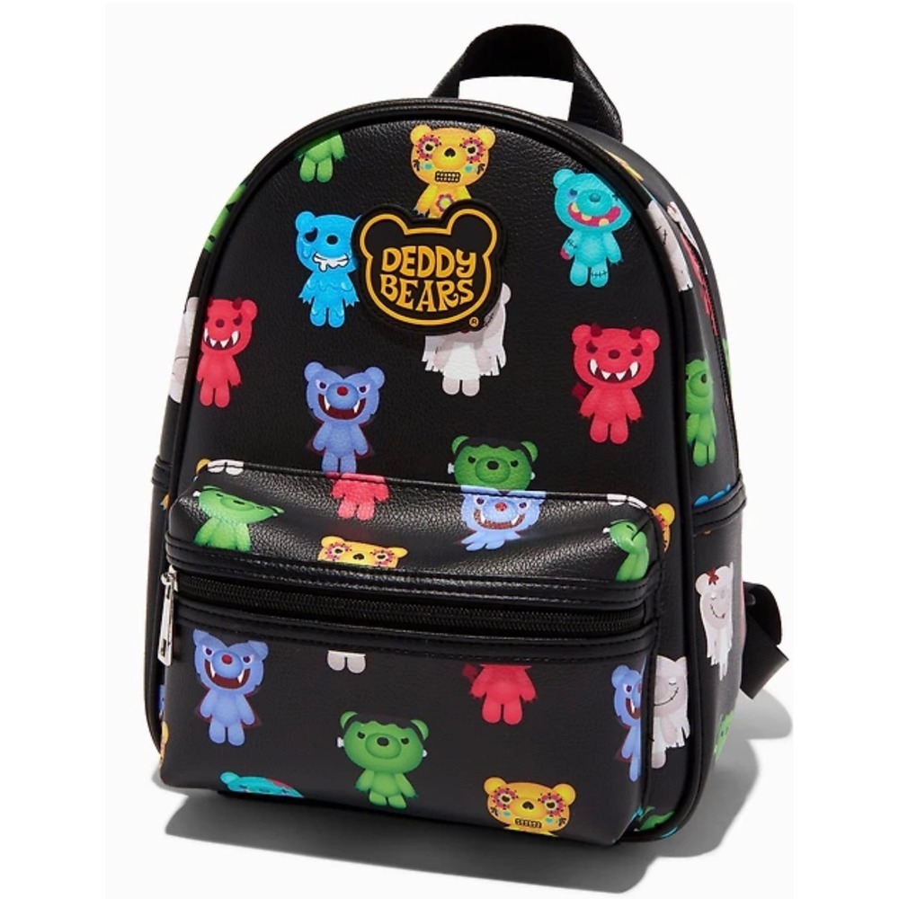 Deddy Bears Mini Backpack Unisex OS Black Multi NWT Spooky Horror All Over Print